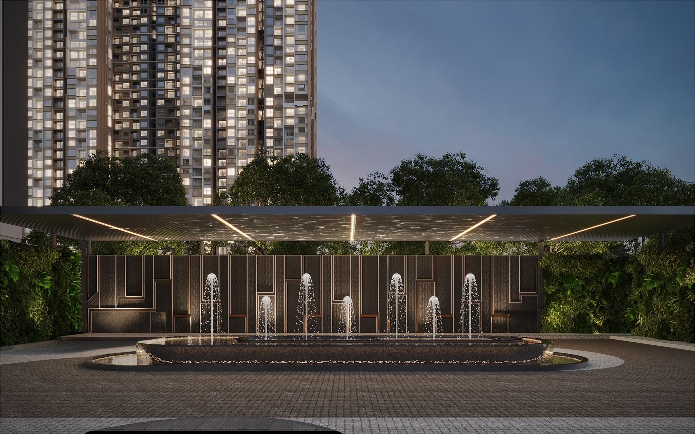 Artist's impression of The Senique Premier's Arrival Courtyard