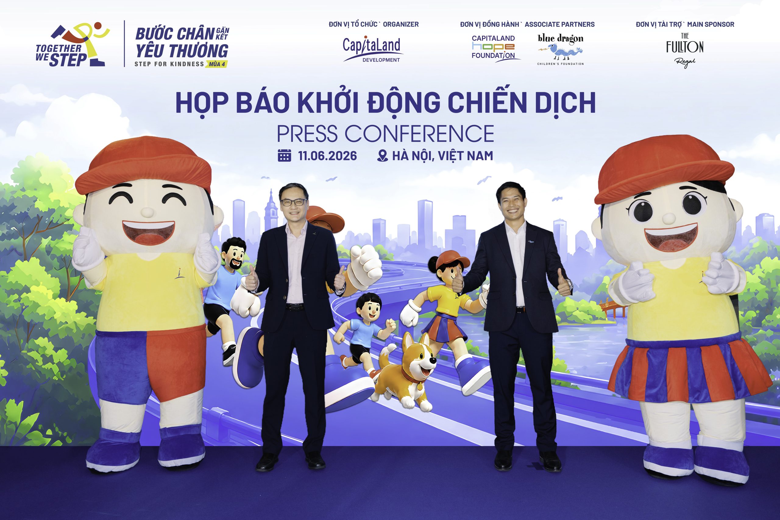 Mr Alwin Low, General Manager (North VIetnam), CLD Vietnam, and Mr Do Duy Vi, Co-CEO of Blue Dragon Children’s Foundation, officiated the launch of the fourth edition of “Together We Step, Step For Kindness”