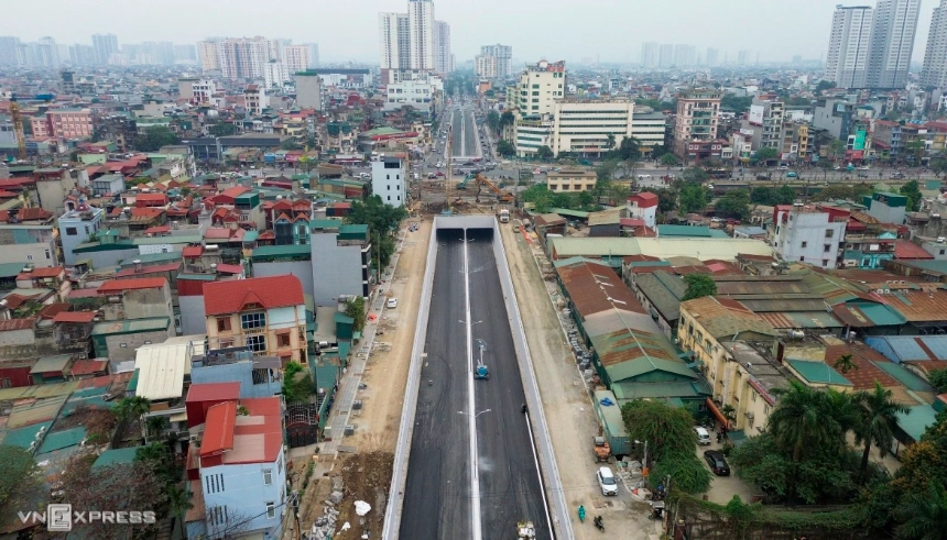 Hầm chui qua đường Giải Phóng (thuộc tuyến đường 2,5) đã thông xe từ tháng 2/2026. Ảnh: Phạm Chiểu