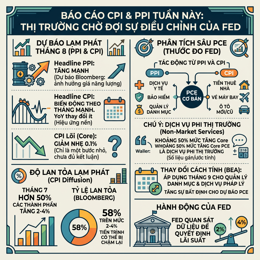 Thị Trường Chờ Đợi Dữ Liệu CPI và PPI: Đâu Là Tín Hiệu Quyết Định Bước Đi Của Fed?